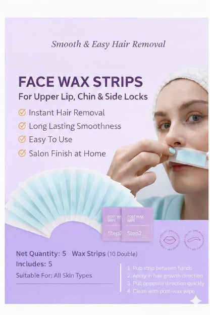 Face wax Strips Pack of 5